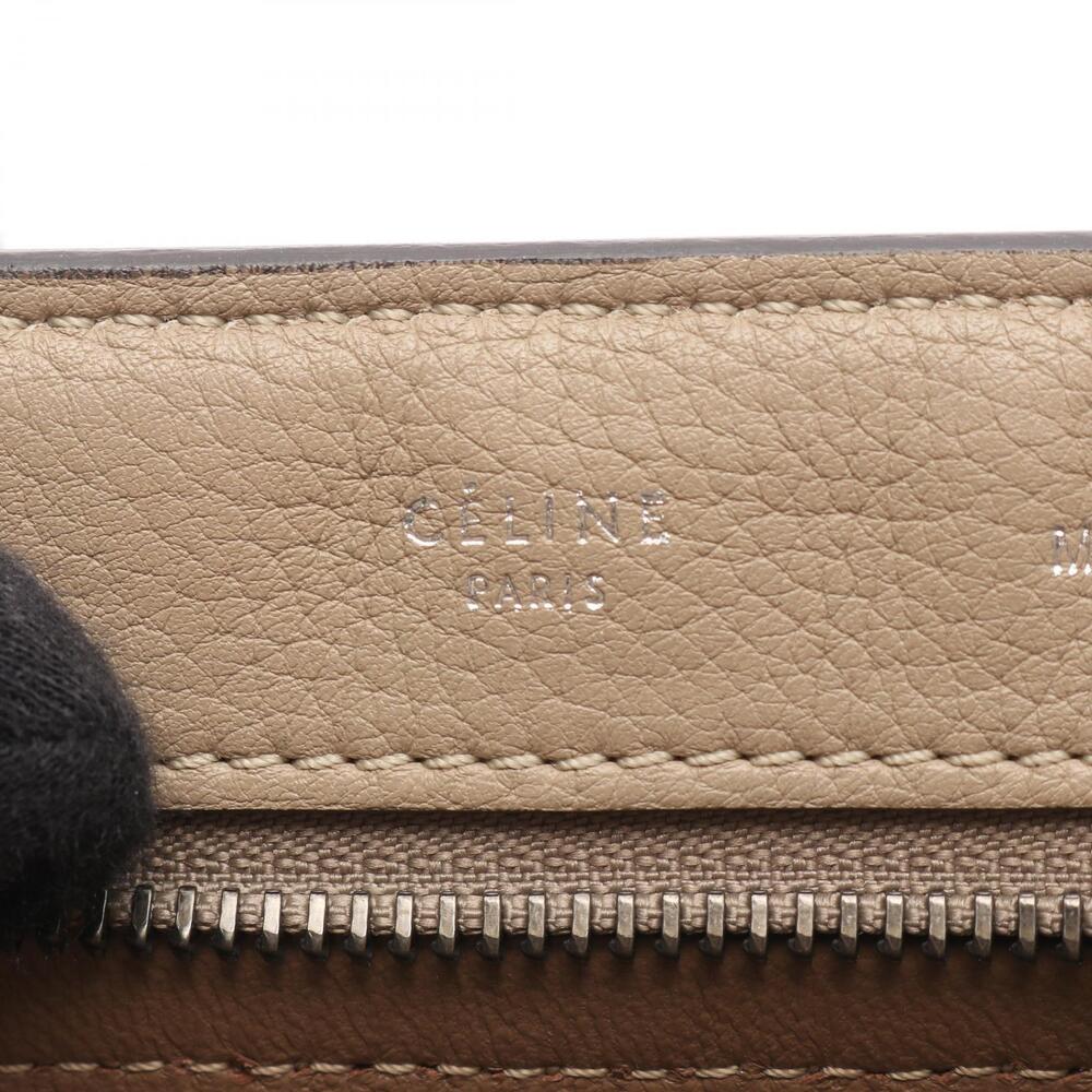 Celine Trapeze Handbag Leather Suede Beige - Picture 4 of 12